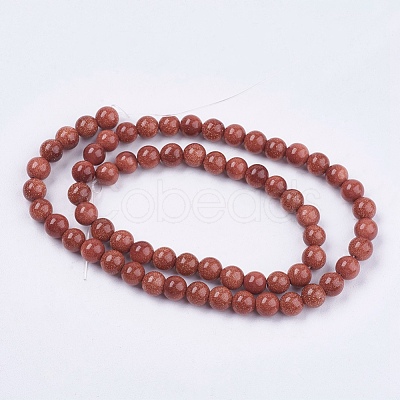 Synthetic Goldstone Bead Strands X-G-R193-04-6mm-1