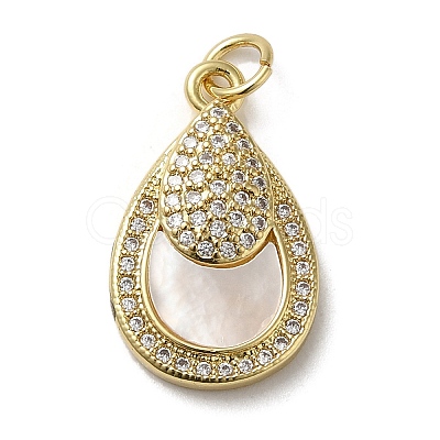 Brass Micro Pave Cubic Zirconia Pendants KK-Q808-23G-1