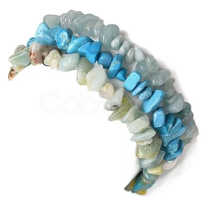 3Pcs Gemstone Beaded Stretch Bracelets set BJEW-JB11176-1