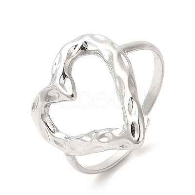 Non-Tarnish 201 Stainless Steel Open Cuff Ring RJEW-E063-51P-1