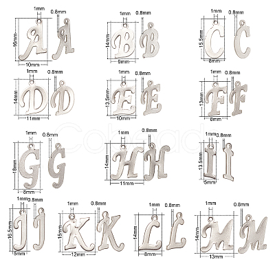 304 Stainless Steel Letter Pendants STAS-CJ0001-42-1