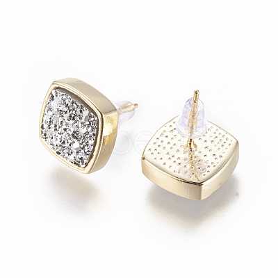 Brass Stud Earrings EJEW-J098-B-1