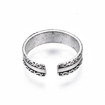 Cross Alloy Open Cuff Ring for Women RJEW-T009-25AS-1