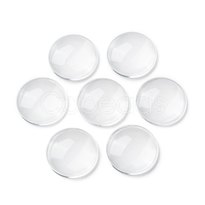 Transparent Glass Cabochons X-GGLA-R026-18mm-1