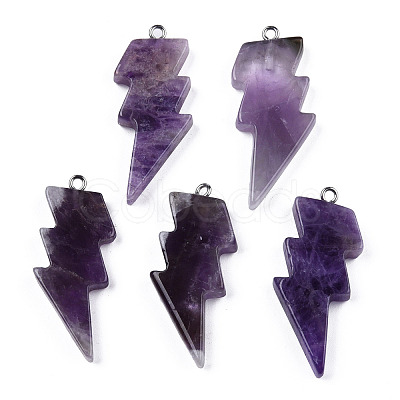 Natural Amethyst Pendants G-N332-53-A02-1