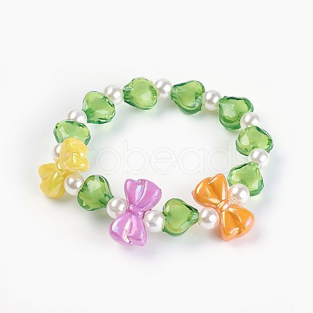 Acrylic Beads Kids Stretch Bracelets BJEW-JB03885-05-1