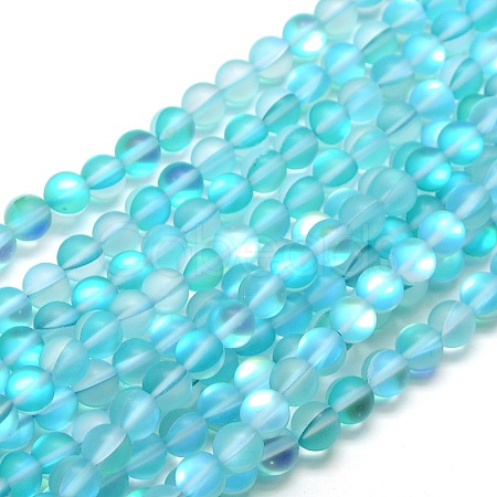 Synthetic Moonstone Beads Strands G-F142-8mm-03-1
