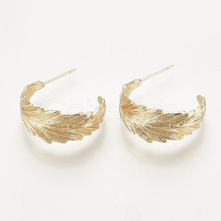 Brass Stud Earrings X-KK-T027-83G-1