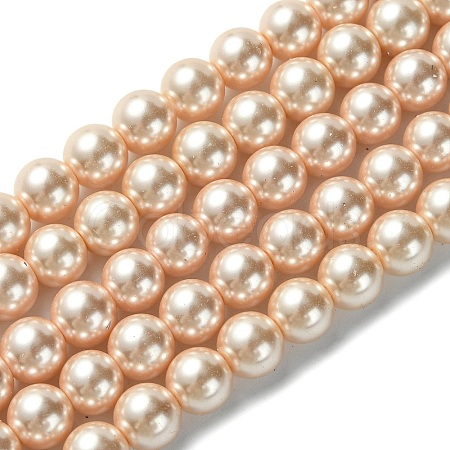 Eco-Friendly Glass Pearl Beads Strands HY-A008-8mm-RB092-1