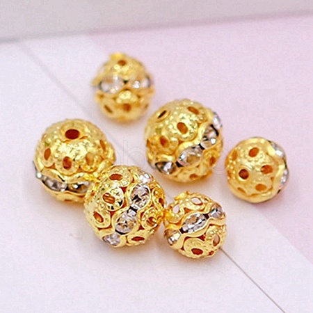 Alloy Rhinestone Beads CW-TAC0001-15B-01G-1