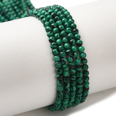 Synthetic Malachite Beads Strands G-B090-A13-01-1