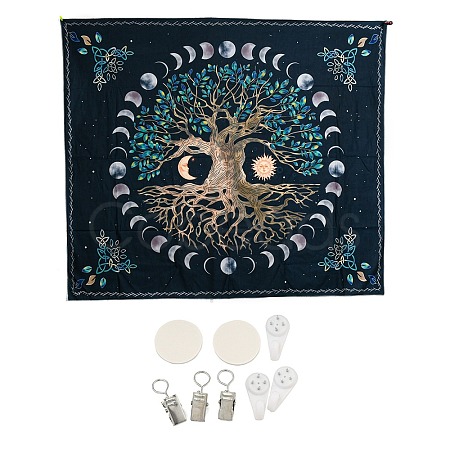 Tree of Life Flower Sun Moon Hippie Tapestries MAND-PW0001-26A-1