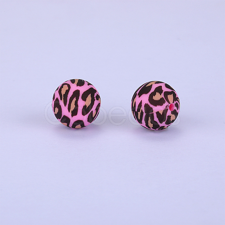 Printed Round Silicone Focal Beads SI-JX0056A-88-1