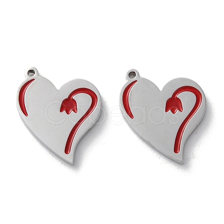 304 Stainless Steel Enamel Charms STAS-M102-13P-01-1