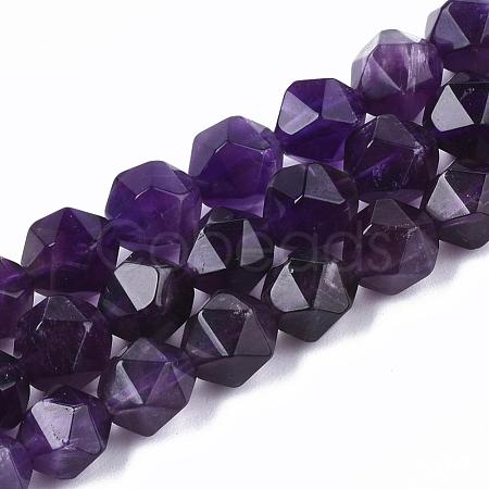 Natural Amethyst Beads Strands G-R448-6mm-07-1