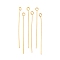 Ion Plating(IP) 304 Stainless Steel Eye Pins, Real 18K Gold Plated, 20 Gauge, 45x0.8mm, Hole: 1.9mm