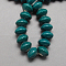 Handmade Porcelain Beads, Bright Glazed Porcelain, Rondelle, Teal, 12x7mm, Hole: 2mm