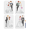 MAYJOYDIY US 1 Set Wedding Theme PET Hollow Out Drawing Painting Stencils, for DIY Scrapbook, Photo Album, Word Faith Love Hope Family, Human, Beach with 1pc Art Paint Brushes, Human, 297x210mm, 4pcs/set