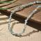 Natural Green Aventurine Chip Beaded Necklaces for Men Women, with Alloy Lobster Claw Clasps and Iron Chain Extender, Silver, 15.87~16.14 inch(40.3~41cm)