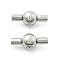 304 Stainless Steel European Clasps, Stainless Steel Color, Round, 21.5x9x9.5mm