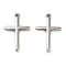 Non-Tarnish 304 Stainless Steel Pendants, Cross Charm, Stainless Steel Color, 19x12x2mm, Hole: 1.2mm