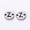 Tarnish Resistant 201 Stainless Steel Links, Laser Cut, Flat Round with Letter, Letter.Z, 6x6x1mm, Hole: 0.8mm