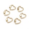 Brass Screw Carabiner Lock Charms, for Necklaces Making,  Heart, Golden, 18.5x18.5x2mm, Screw: 6x5.5mm