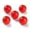 Printed Wood Beads, Round, Red, 14x13mm, Hole: 2.5mm