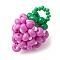 Seed Beads Beaded Charms, Strawberry Pendants, Old Rose, 27x28x28mm, Hole: 5.5mm