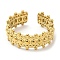 304 Stainless Steel Open Cuff Rings, Round Beaded, Golden, Inner Diameter: 17.6mm