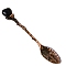 Alloy Coffee Tea Spoon, Synthetic Blue Goldstone Heart Head Spoon, 130x20mm