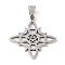 Non-Tarnish Hollow Out 201 Stainless Steel Pendants, Witches Knot Charm, Stainless Steel Color, 34x31x1.5mm, Hole: 4.5x8.5mm