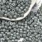 Baking Paint Pearlized Glass Seed Beads, Round Hole, Cylinder, Dark Gray, 4.5x3.5mm, Hole: 1.2mm, about 5625pcs/pound