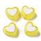 Heart Acrylic Beads, Bead in Bead, Yellow, 7x8x4mm, Hole: 1.8mm, about 2777pcs/500g