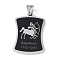 304 Stainless Steel Pendants, with Enamel, Stainless Steel Color, Rectangle with Constellation, Sagittarius, 39x26x3mm, Hole: 7x3mm