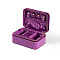 Velvet Jewelry Set Boxes, Gift Zipper Boxes for Rings Bracelets Necklaces, Rectangle, Purple, 15x10.5x7cm