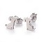 Tarnish Resistant 304 Stainless Steel Puppy Stud Earrings, Hypoallergenic Earrings, with Ear Nuts/Earring Back, Dog Silhouette, Stainless Steel Color, 7x8mm, Pin: 0.8mm