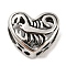 316 Surgical Stainless Steel  Hollow Out Beads, Heart with Twelve Constellations, Scoroio
, Scorpio, 10x12x6.5mm, Hole: 4mm