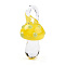 Handmade Lampwork Pendants, Mushroom, Yellow, 26~30.5x14x14mm, Hole: 2~5x4~5.5mm