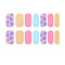 Nail Art Full Cover Nail Stickers, Tartan Daisy Pineapple Self-Adhesive Glitter Powder Gel Nail Art Decals, for Nail Tips Decorations, Colorful, 24x8mm, 14pcs/sheet