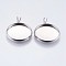 Tarnish Resistant 304 Stainless Steel Pendant Cabochon Settings, Plain Edge Bezel Cups, Flat Round, Stainless Steel Color, Tray: 18mm, 25x20x2mm, Hole: 2x3mm