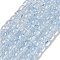 Transparent Spray Painting Crackle Glass Beads Strands, Column, Cornflower Blue, 8x6mm, Hole: 1.2mm, about 65pcs/strand, 15.55''(39.5cm)