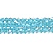 Transparent Electroplate Glass Beads Strands, AB Color Plated, Faceted, Bicone, Light Sky Blue, 3.5~3.8mm, about 113~115pcs/strand, 36~36.5cm