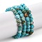 Natural Howlite Beads Strands, Dyed, Faceted, Round, Cyan, 4mm, Hole: 1mm, about 92~96pcs/strand, 15.24~15.35''(38~39cm)