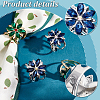   4Pcs 2 Colors Glass Flower Scarf Buckle Ring AJEW-PH0004-23-4