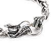 Alloy Wheat Chain Bracelet with Hand Skull & Dragon Clasps for Men Women BJEW-N015-009-3