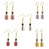 Golden Alloy Enamel Dangle Earrings EJEW-JE05653-1