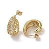 Brass Micro Pave Cubic Zirconia Stud Earrings EJEW-H308-04G-2