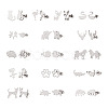 Crafans 16 Pairs 16 Style Crocodiles & Dog & Swan & Hedgehog & Dinosaur & Bird 304 Stainless Steel Stud Earrings EJEW-CF0001-02P-11