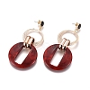 Imitation Gemstone Style Acrylic Dangle Earrings EJEW-JE03673-03-3
